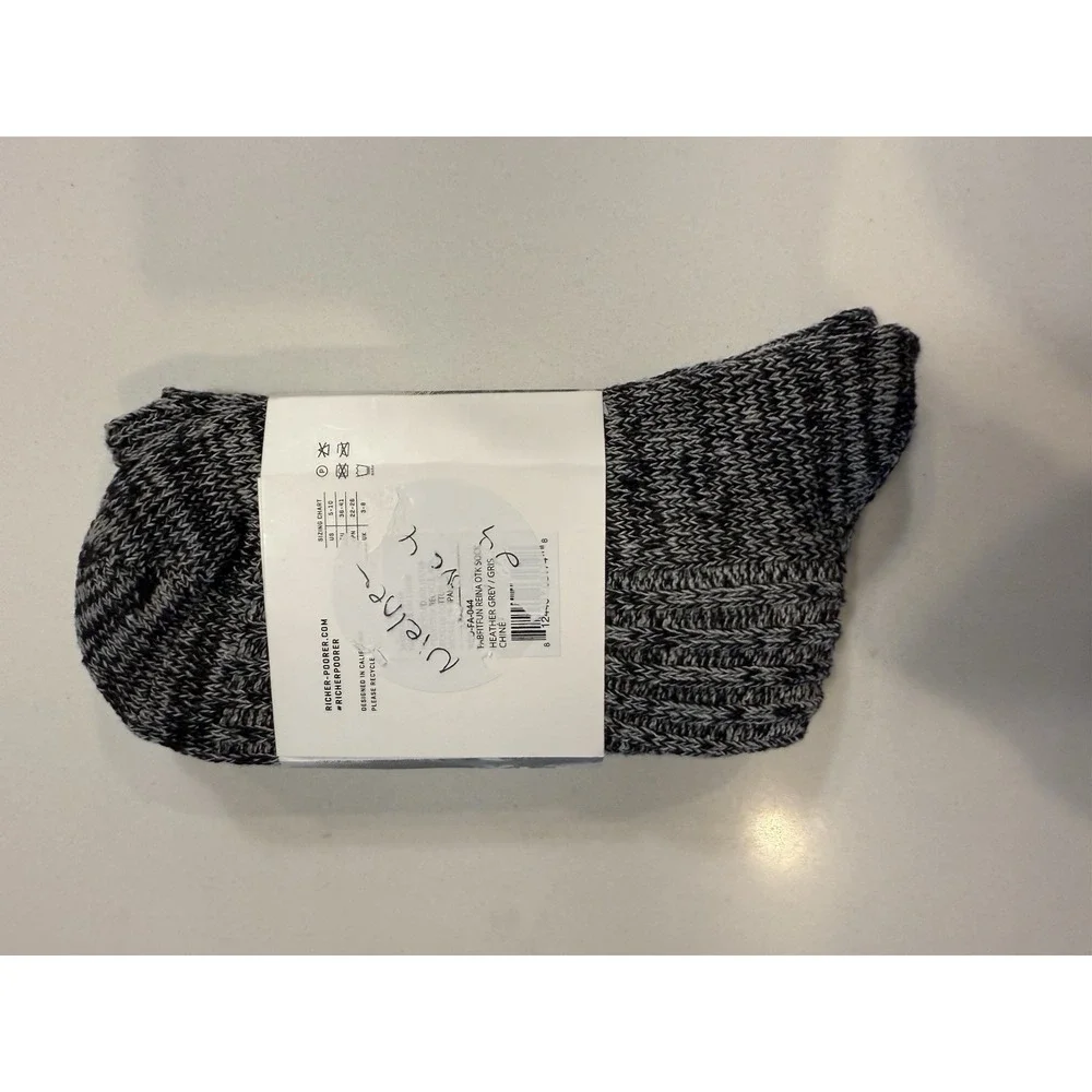 Richer Poorer Over The Knee Textured Socks 5-10 Polyester Blend Heather Gray NEW